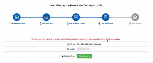 Nộp hồ sơ thành công