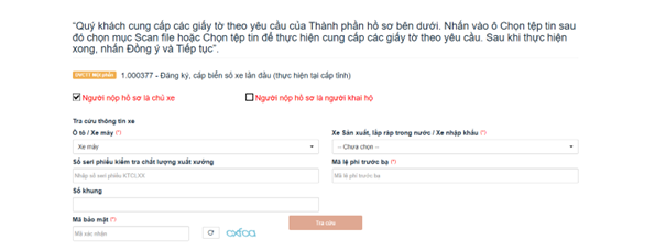 Tra cứu thông tin xe